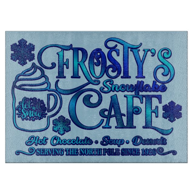 Planche À Découper Christmas Frosty's Snowflake Cafe (Devant)