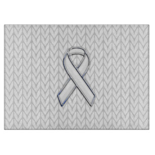 Planche À Découper Chrome Comme Blanc Knit Ribbon Sensibilisation Imp