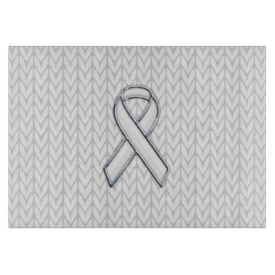 Planche À Découper Chrome Comme Blanc Knit Ribbon Sensibilisation Imp