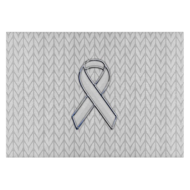 Planche À Découper Chrome Comme Blanc Knit Ribbon Sensibilisation Imp (Devant)