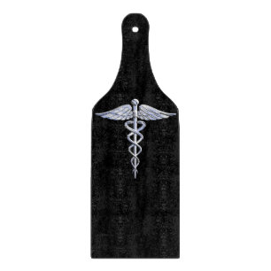 Planche À Découper Chrome Comme Caduceus Symbole Médicale