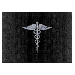 Planche À Découper Chrome Comme Caduceus Symbole Médicale