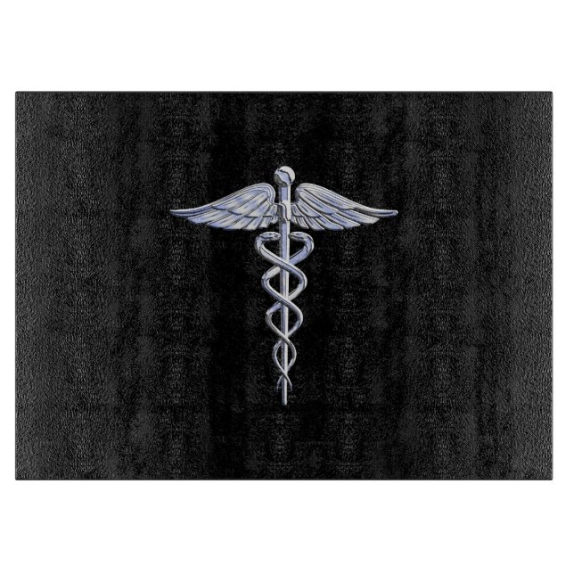 Planche À Découper Chrome Comme Caduceus Symbole Médicale (Devant)