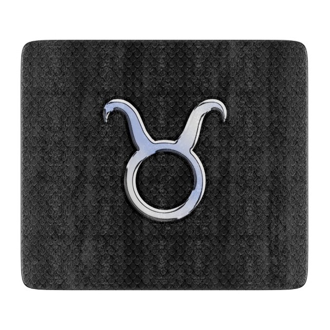 Planche À Découper Chrome Comme Taurus Zodiac Panneau Décor (Devant)