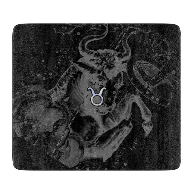 Planche À Découper Chromique Taurus Zodiac on Hevelius Black (Devant)