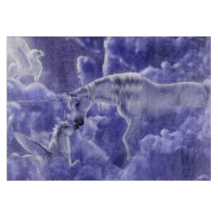 Planche À Découper Ciel nocturne magique et mystique de licornes