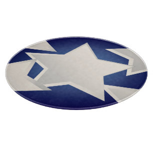 Planche À Découper Cinq étoiles blanches