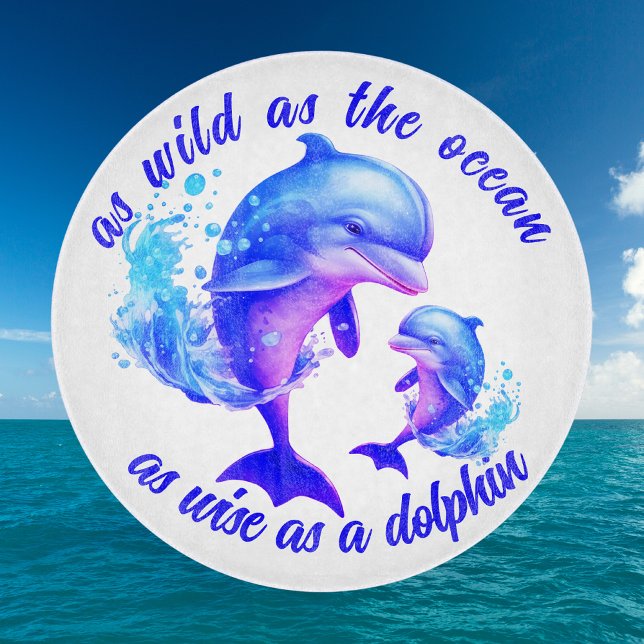 Planche À Découper Citation de dauphins d'aquarelle | (Créateur téléchargé)