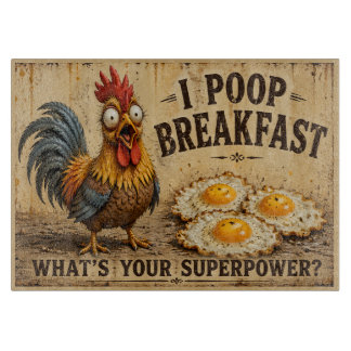 Planche À Découper Citation de petit-déjeuner de coq drôle Cuisine de