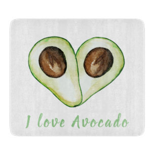 Planche À Découper Citation moderne Heart Green I Love Avocado