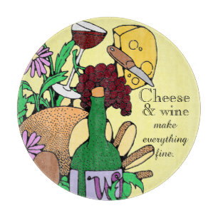 Planche À Découper Citation pour les amateurs de fromage et de vin