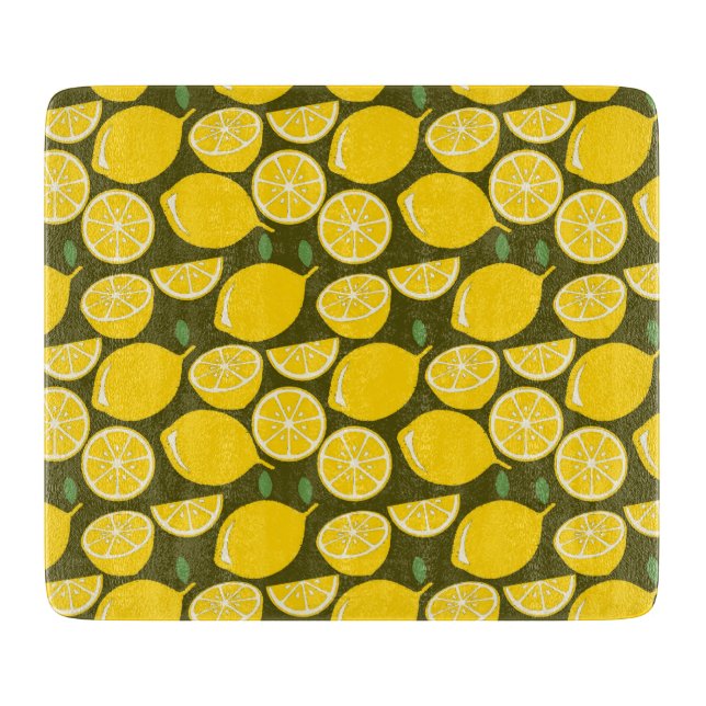 Planche À Découper Citron Jaune Moderne Amusant mignon (Devant)