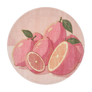 Planche À Découper Citron Rose Moderne Féminin