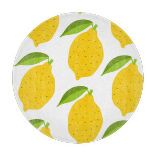 Planche À Découper citrons jaunes, motif artistique sans soudure.