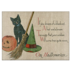 Planche À Découper Citrouille Chat Noir Chapeau de Sorcière Balai