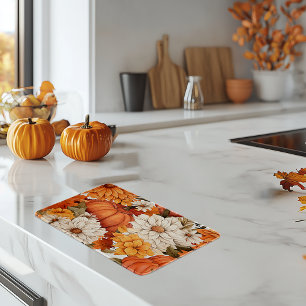 Planche À Découper Citrouille floral automne