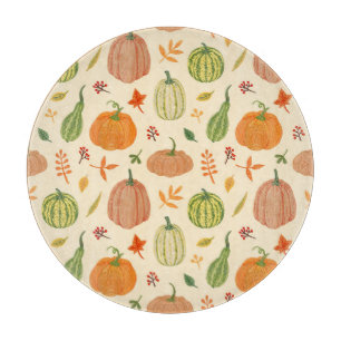 Planche À Découper Citrouille vert et orange, motif sans soudure.