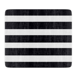 Planche À Découper Classique moderne Chic Girly Noir Blanc rayé
