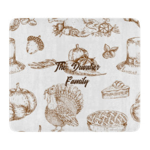 Planche À Découper Classique Vintage Thanksgiving Minimaliste Rustiqu
