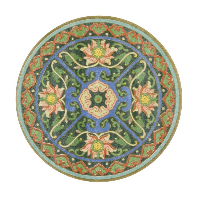 Planche À Découper Cloisonne Chine Patter Asiatique Oriental (Devant)