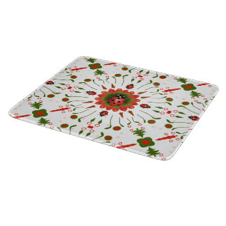 Planche À Découper Coccinelle de Noël Rouge Blanc Vert
