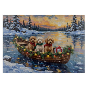 Planche À Découper Cockapoo Noël Bateau Fêtes
