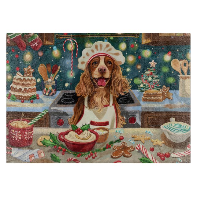 Planche À Découper Cocker Spaniel Gîtes : Noël Festif (Devant)