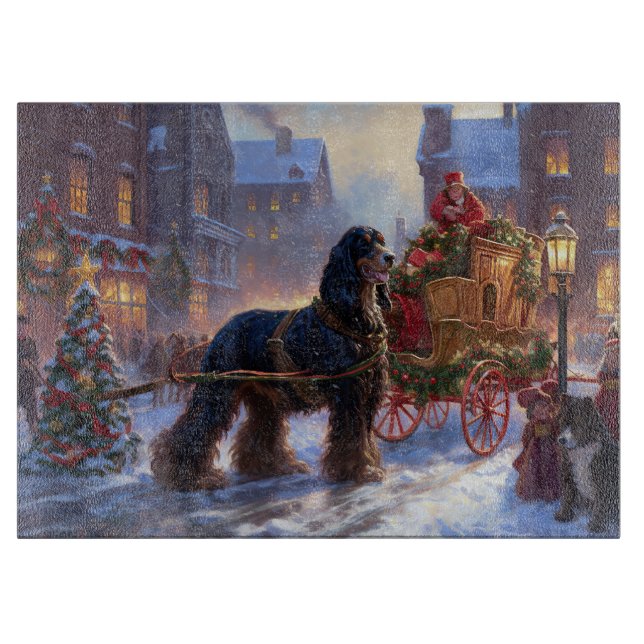 Planche À Découper Cocker Spaniel Saison de Noël festive (Devant)