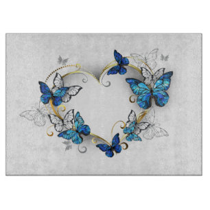 Planche À Découper Coeur bijoux avec papillons Morpho