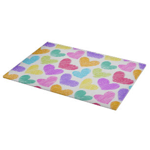 Planche À Découper Coeur coloré mignon Pastel Valentine Love Motif