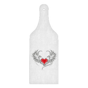 Planche À Découper Cœur d'ange rouge avec ailes