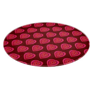 Planche À Découper coeur décoratif rouge