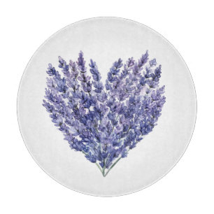 Planche À Découper Cœur floral de lavande