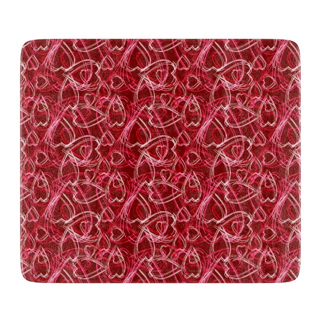 Planche À Découper Coeurs romantiques Ruby Red (Devant)