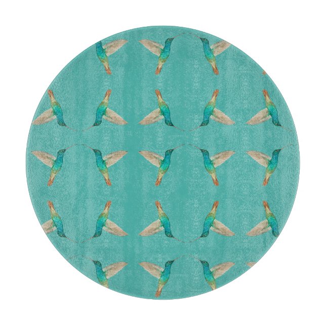 Planche À Découper Colibris turquoise (Devant)