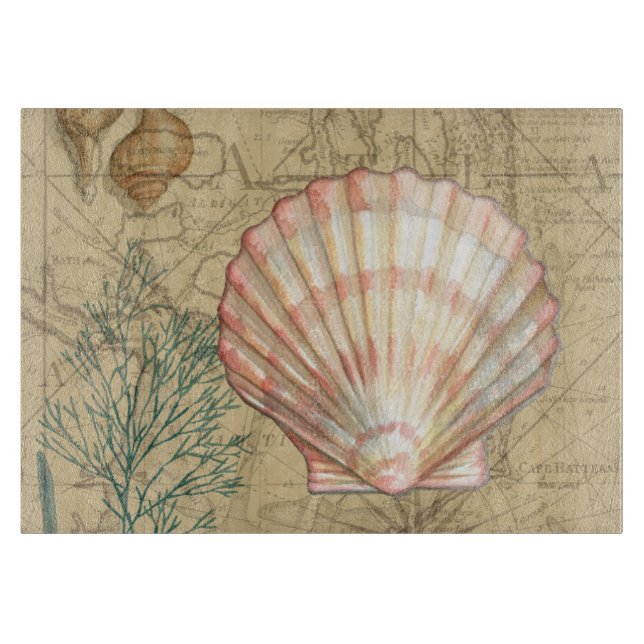 Planche À Découper Collage de la carte côtière (Devant)