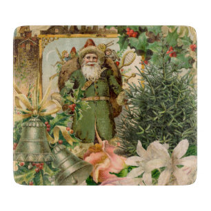 Planche À Découper Collage de Noël Père Noël vert de l'ancien monde A