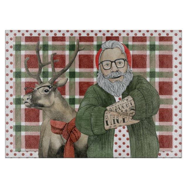 Planche À Découper Collection Hipster Père Noël (Devant)