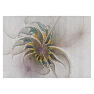 Planche À Découper Colorful fractal ornament. Flower art