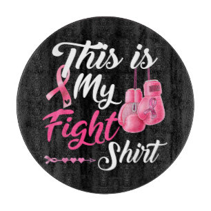 Planche À Découper Combattant Ruban Rose Contre Cancer Sein Boxe