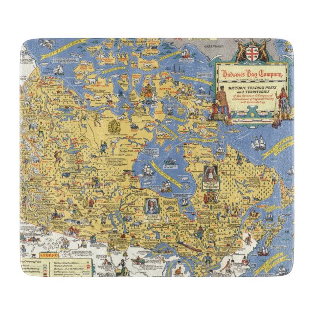 Planche À Découper Compagnie de baie de Hudson - carte du Canada (Devant)