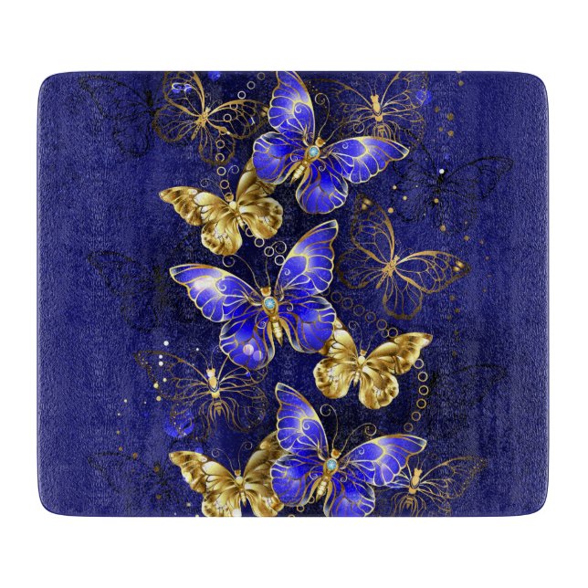 Planche À Découper Composition avec papillons Sapphire (Devant)