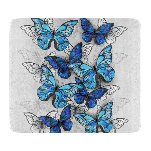 Planche À Découper Composition des White and Blue Butterflies (Devant)