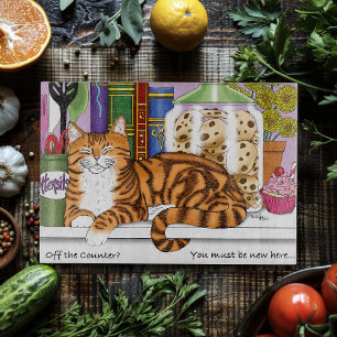 Planche À Découper Comptoir de cuisine Orange Tabby Top Chat