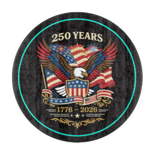 Planche À Découper Conception d'aigle patriotique de 250 ans États-Un