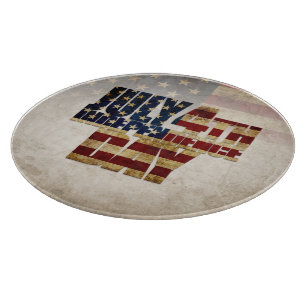 Planche À Découper Conception de drapeau vintage pour la fête de l'in