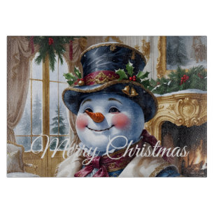 Planche À Découper Conception de Noël de Snowman victorien