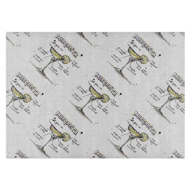 Planche À Découper Conception de recette de boissons de margarita (Devant)