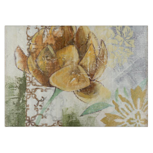 Planche À Découper Conception décorative de fresque avec la fleur de