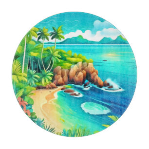 Planche À Découper Conception des lisses de la côte tropicale